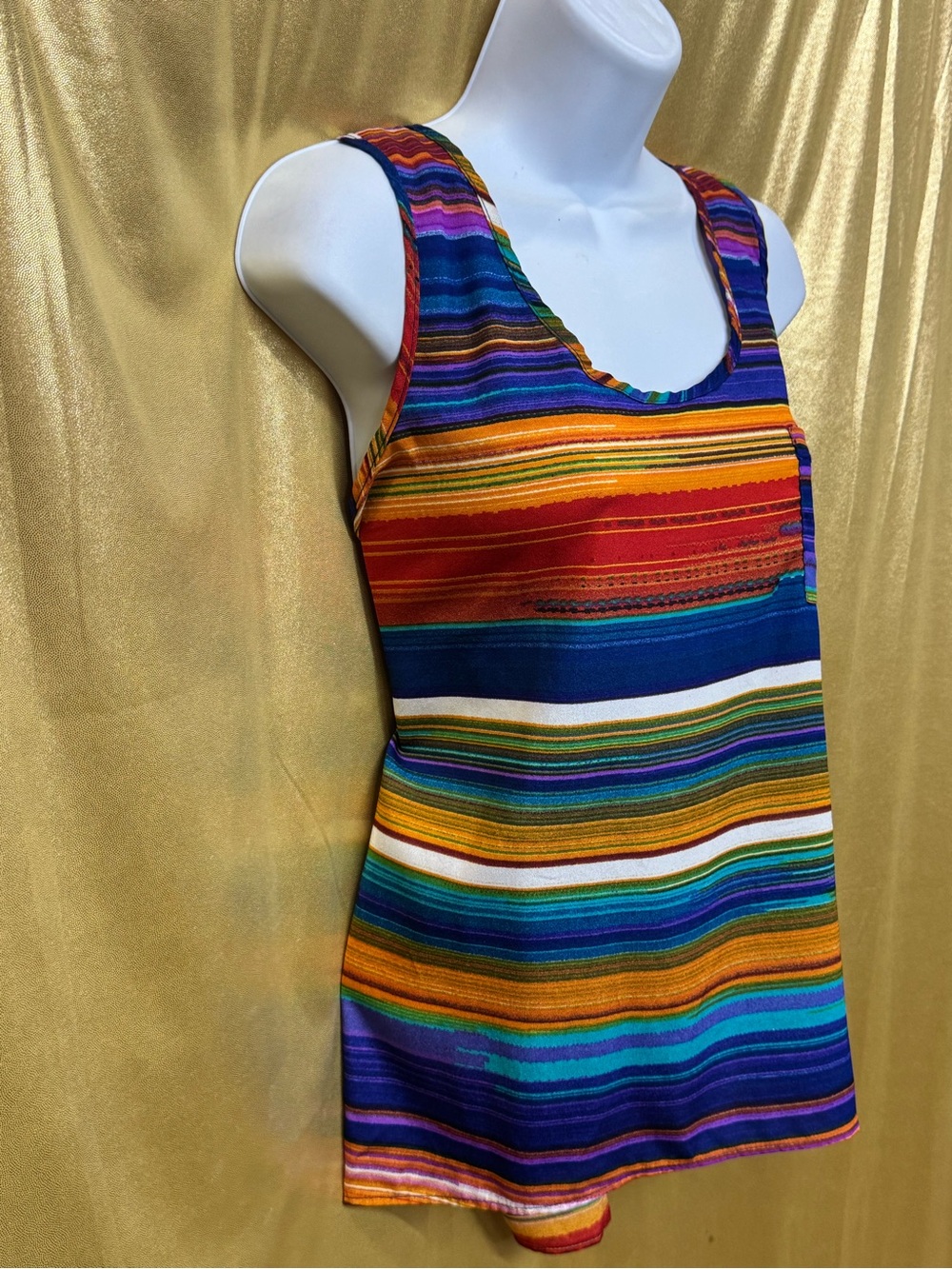 Olive & Oak Striped Racerback Tank Top | Size Large | Made in USA 🌟 - Picture 5 of 13